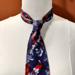 Pierre Cardin Men's Necktie Silk Blue Multicolor Geometric Art Tie Classic